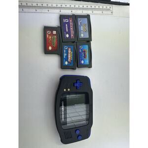 Nintendo GameBoy Advance Handheld System Back Blue New Shell W 5 Games See Descr